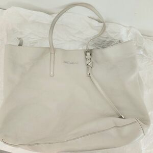 Jimmy Choo Off-White Leather Tote